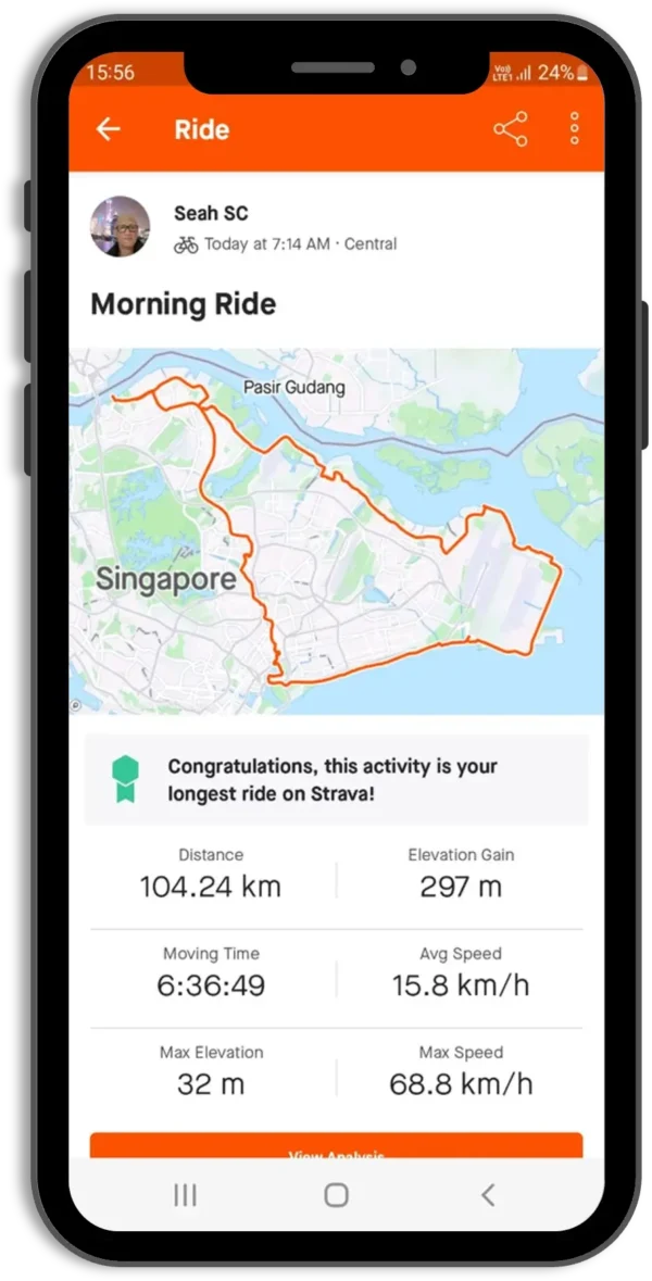 Seah Testimonial , Cycling Record