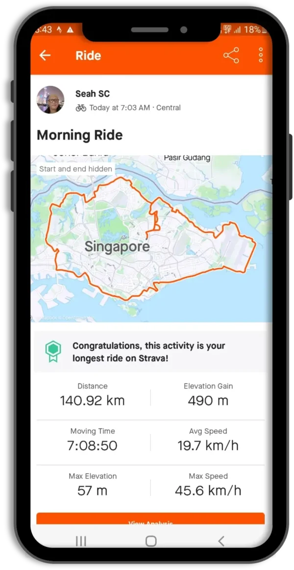 Seah Testimonial , Cycling Record